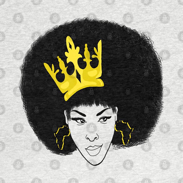 Melanin Queen Afro African Pride by Merchweaver